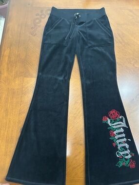 Juicy Couture Y2K Black Velour Sweatpants